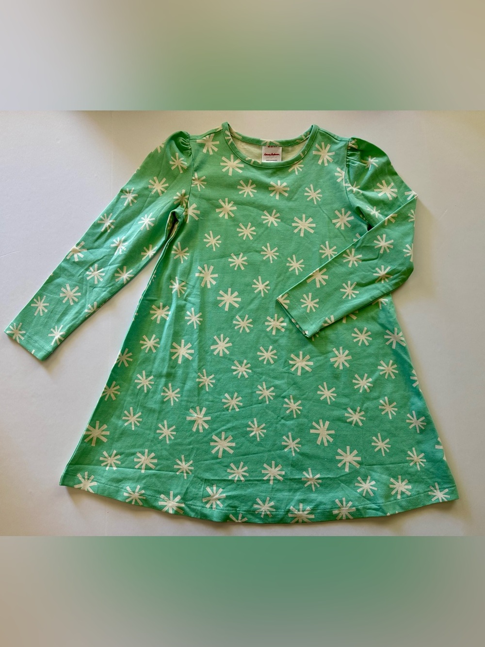 Girl NWOT Hanna andersson 5 t teal snowflake holiday dress